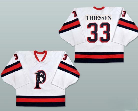 Custom Any Name Number Brad Thiessen Penticton Panthers Hockey Jersey Top Stitched S-6XL