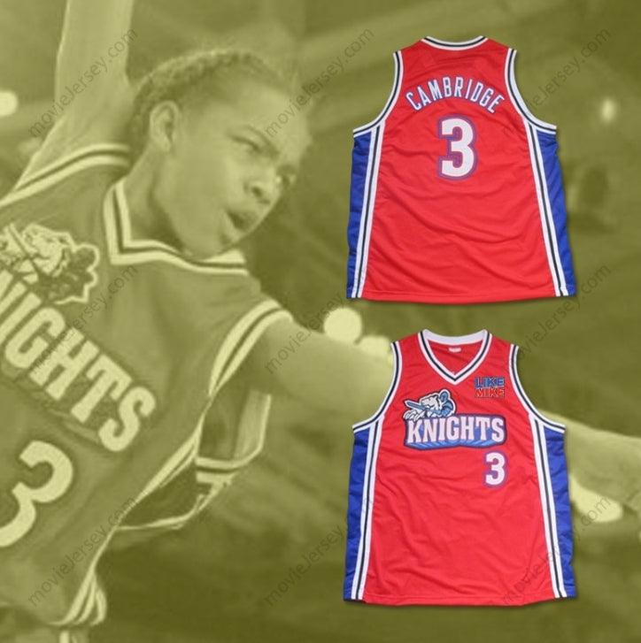 CUSTOM ANY Name Number CALVIN CAMBRIDGE 3 LOS ANGELES KNIGHTS RED BASKETBALL JERSEY WITH LIKE MIKE PATCH Top Stitched S-6XL