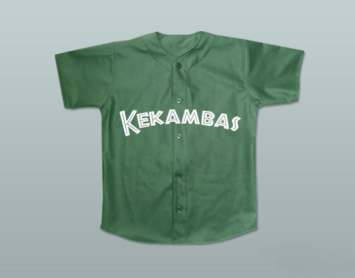 Custom Any Name Number KOFI EVANS 8 KEKAMBAS BASEBALL JERSEY HARDBALL DARK GREEN Top Stitched S-6XL