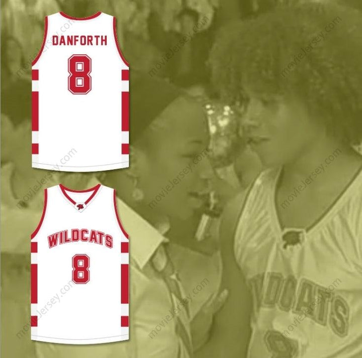 CUSTOM ANY Name Number CHAD DANFORTH 8 EAST HIGH SCHOOL WILDCATS WHITE BASKETBALL JERSEY Top Stitched S-6XL