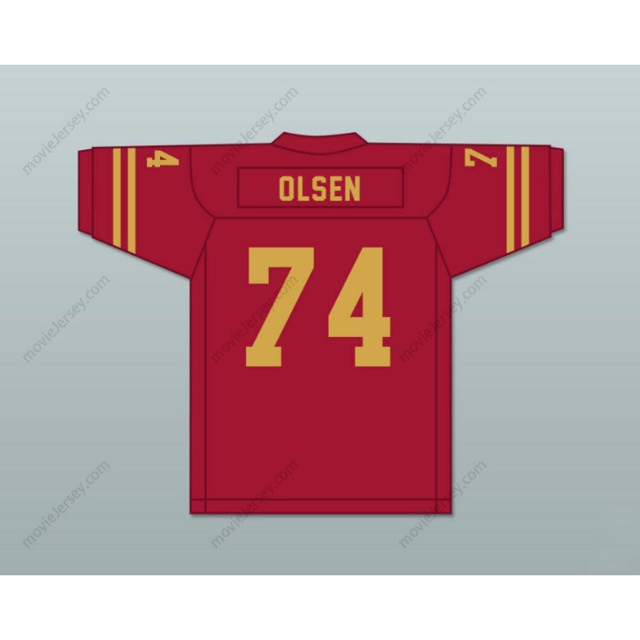 CUSTOM ANY Name Number MERLIN OLSEN 74 LOGAN HIGH SCHOOL GRIZZLIES Football Jersey Top Stitched S-6XL