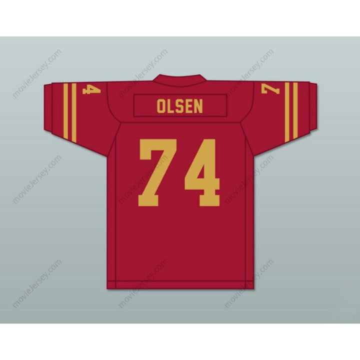 CUSTOM ANY Name Number MERLIN OLSEN 74 LOGAN HIGH SCHOOL GRIZZLIES Football Jersey Top Stitched S-6XL