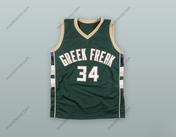 CUSTOM ANY Name Number GIANNIS ANTETOKOUNMPO 34 GREEK FREAK GREEN BASKETBALL JERSEY Top Stitched S-6XL