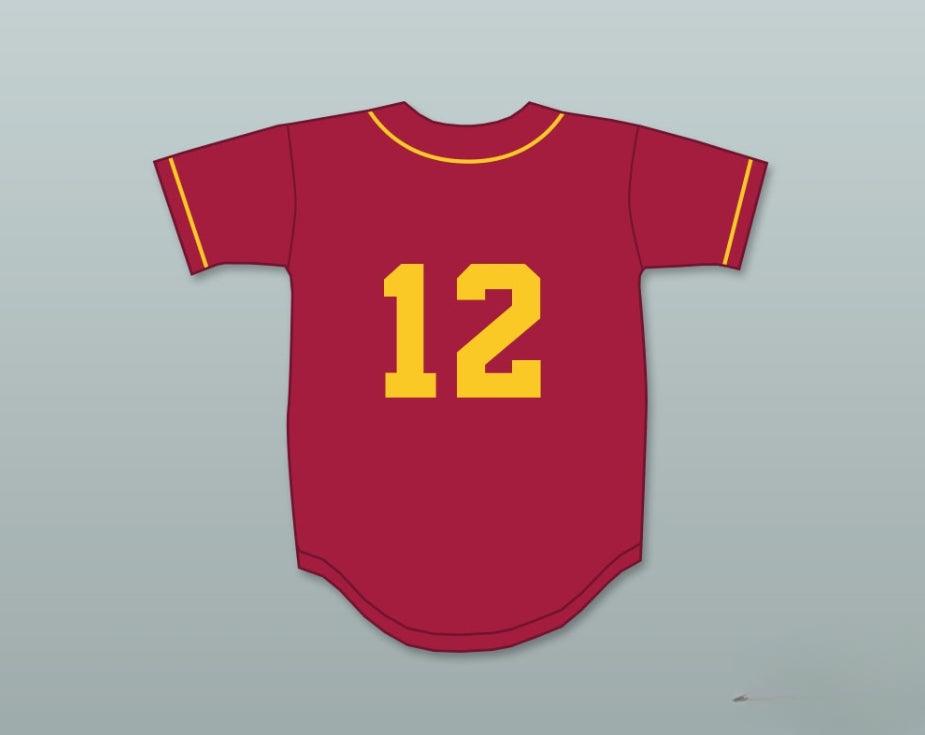 Custom Any Name Number AARON HICKS 12 WOODROW WILSON CLASSICAL HIGH SCHOOL BRUINS CARDINAL RED BASEBALL JERSEY 1 Top Stitched S-6XL