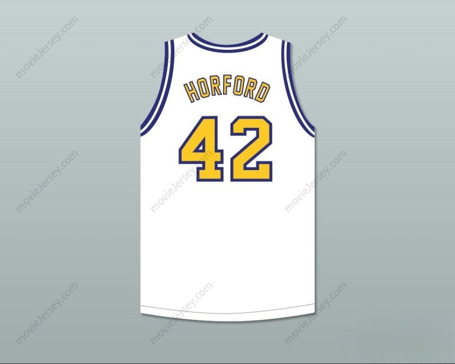 CUSTOM ANY Name Number AL HORFORD 42 GRAND LEDGE HIGH SCHOOL COMETS WHITE BASKETBALL JERSEY 2 Top Stitched S-6XL