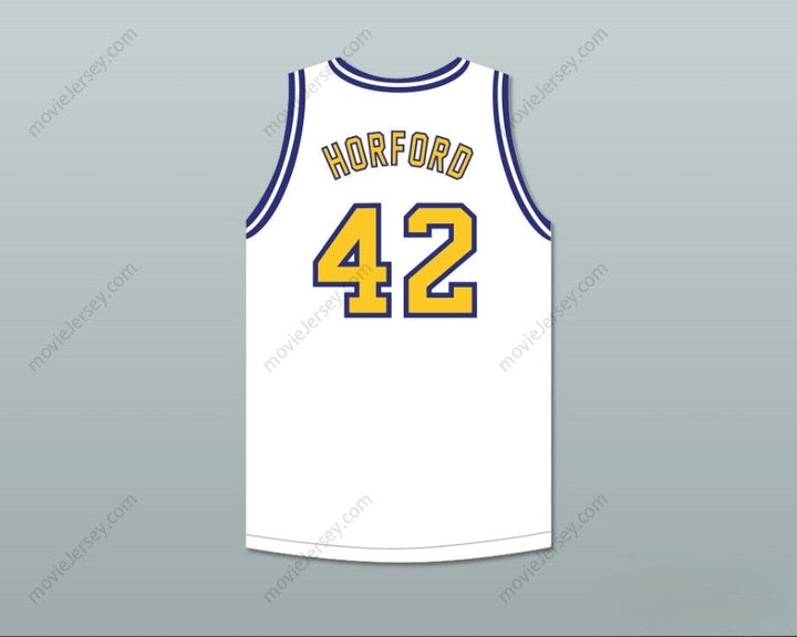 CUSTOM ANY Name Number AL HORFORD 42 GRAND LEDGE HIGH SCHOOL COMETS WHITE BASKETBALL JERSEY 2 Top Stitched S-6XL