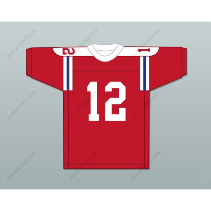 CUSTOM WOODLAWN TERRY BRADSHAW 12 HIGH SCHOOL RED FOOTBALL JERSEY Stitched S-6XL