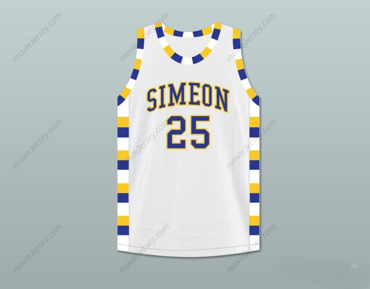 CUSTOM ANY Name Number BEN WILSON 25 SIMEON CAREER ACADEMY WOLVERINES WHITE BASKETBALL JERSEY 3 Top Stitched S-6XL