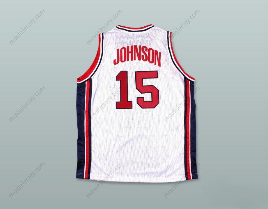 CUSTOM ANY Name Number 1992 MAGIC JOHNSON 15 USA HOME BASKETBALL JERSEY Top Stitched S-6XL