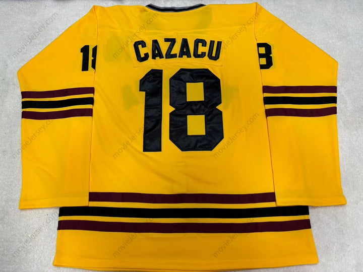 Custom Any Name Number TRAJAN CAZACU ROMANIA 18 HOCKEY JERSEY ANY PLAYER OR NUMBER STITCH SEWN Top Stitched S-6XL