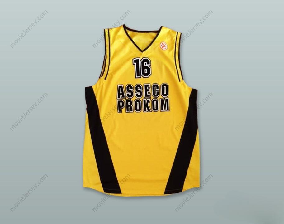 CUSTOM ANY Name Number ADAM LAPETA 16 POLONIA POLAND YELLOW BASKETBALL JERSEY Top Stitched S-6XL