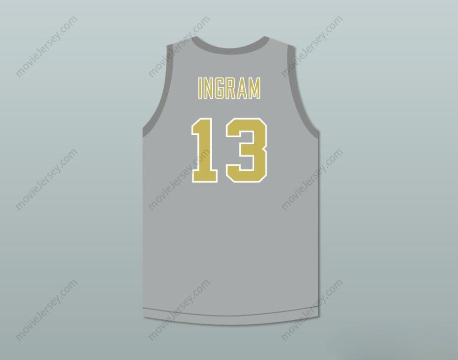 CUSTOM ANY Name Number BRANDON INGRAM 13 HIGH SCHOOL GRAY BASKETBALL JERSEY Top Stitched S-6XL
