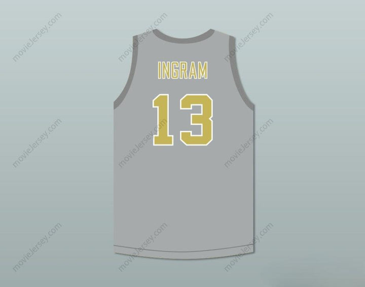 CUSTOM ANY Name Number BRANDON INGRAM 13 HIGH SCHOOL GRAY BASKETBALL JERSEY Top Stitched S-6XL
