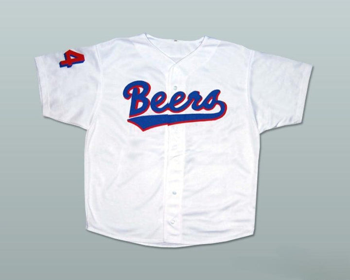 Custom Any Name Number BASEKETBALL TREY PARKER JOE COOPER 44 MILWAUKEE BEERS BASEBALL JERSEY Top Stitched S-6XL