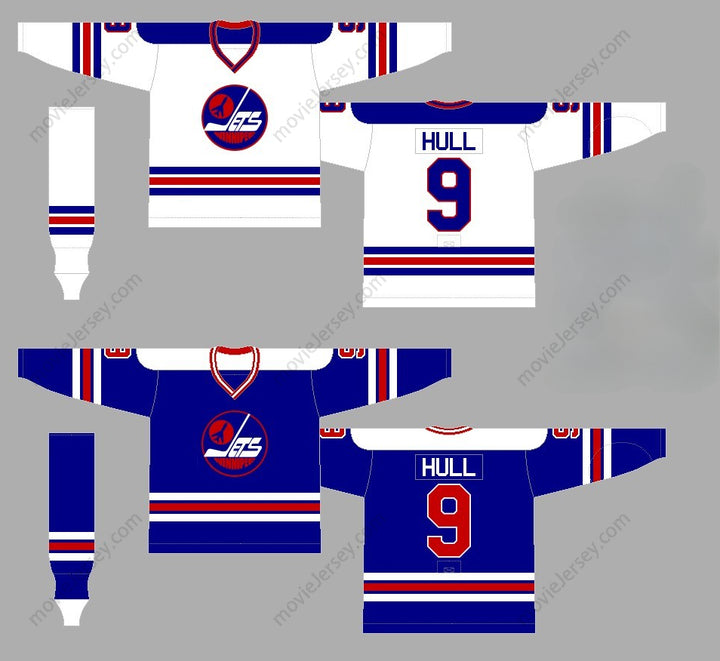 Custom Any Name WHA 1977 - 78 Winnipeg Jets Bobby Hull 9 Home Hockey JerseyTop Stitched S-6XL