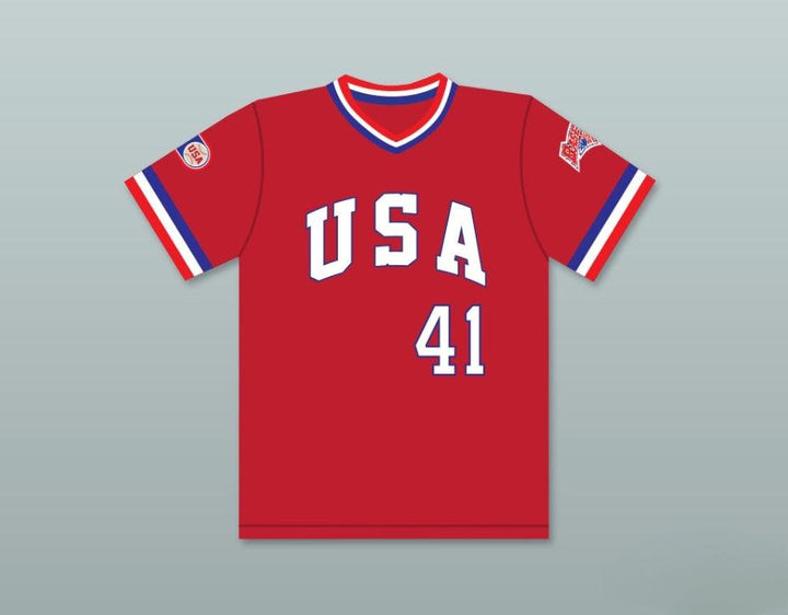 Custom Any Name Number MARK MCGWIRE 41 1984 USA TEAM RED BASEBALL JERSEY Top Stitched S-6XL