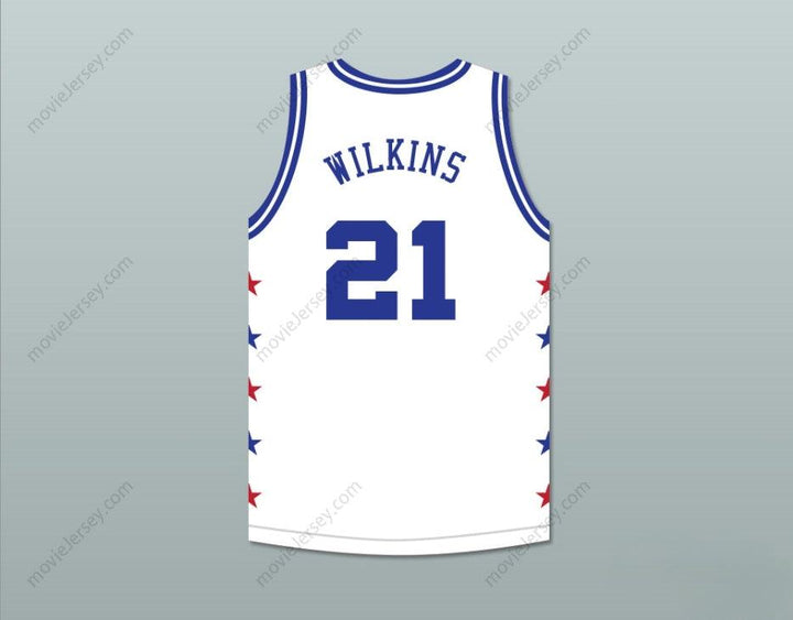 CUSTOM ANY Name Number DOMINIQUE WILKINS 21 MAGIC JOHNSON ALL STAR GAME WHITE BASKETBALL JERSEY 1990 MIDSUMMER NIGHT'S MAGIC CHARITY EVENT Top Stitched S-6XL