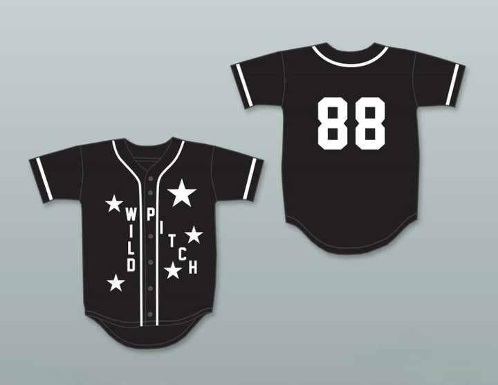 Custom Any Name Number WILD PITCH 88 BLACK BASEBALL JERSEY Top Stitched S-6XL