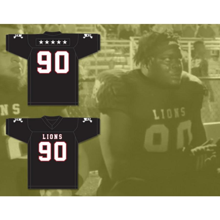 CUSTOM ANY Name Number RONALD OLLIE 90 EMCC LIONS FOOTBALL JERSEY INCLUDES PATCHES Top Stitched S-6XL