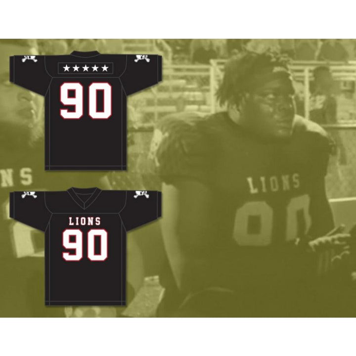 CUSTOM ANY Name Number RONALD OLLIE 90 EMCC LIONS FOOTBALL JERSEY INCLUDES PATCHES Top Stitched S-6XL