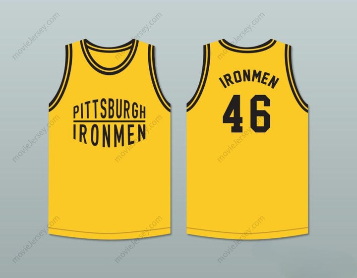 CUSTOM ANY Name Number PITTSBURGH IRONMEN 46 YELLOW BASKETBALL JERSEY Top Stitched S-6XL
