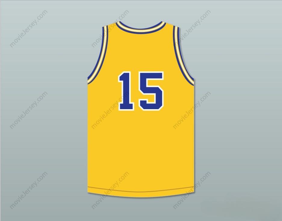 CUSTOM ANY Name Number JEFF HORNACEK 15 LYONS TOWNSHIP HIGH SCHOOL LIONS YELLOW GOLD BASKETBALL JERSEY 1 Top Stitched S-6XL
