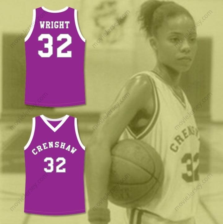CUSTOM ANY Name Number MONICA WRIGHT 32 CRENSHAW HIGH SCHOOL PURPLE BASKETBALL JERSEY LOVE AND BASKETBALL Top Stitched S-6XL