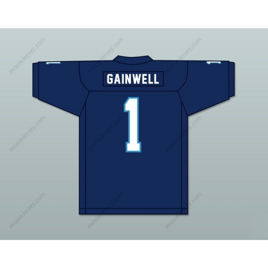 CUSTOM ANY Name NAVY BLUE KENNETH GAINWELL 1 YAZOO COUNTY HIGH SCHOOL PANTHERS FOOTBALL JERSEY Top Stitched S-6XL