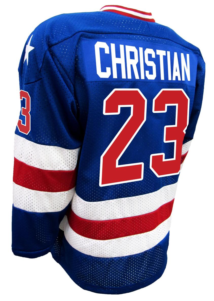 Custom 1980 MIRACLE ON ICE TEAM USA DAVE CHRISTIAN 23 HOCKEY JERSEY