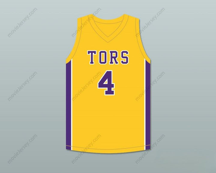 CUSTOM ANY Name Number MIKE EVANS 4 BALL HIGH SCHOOL TORS YELLOW GOLD BASKETBALL JERSEY Top Stitched S-6XL