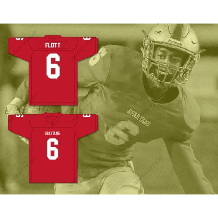 CUSTOM ANY Name Number CORDALE FLOTT 6 SARALAND HIGH SCHOOL SPARTANS Football Jersey Top Stitched S-6XL