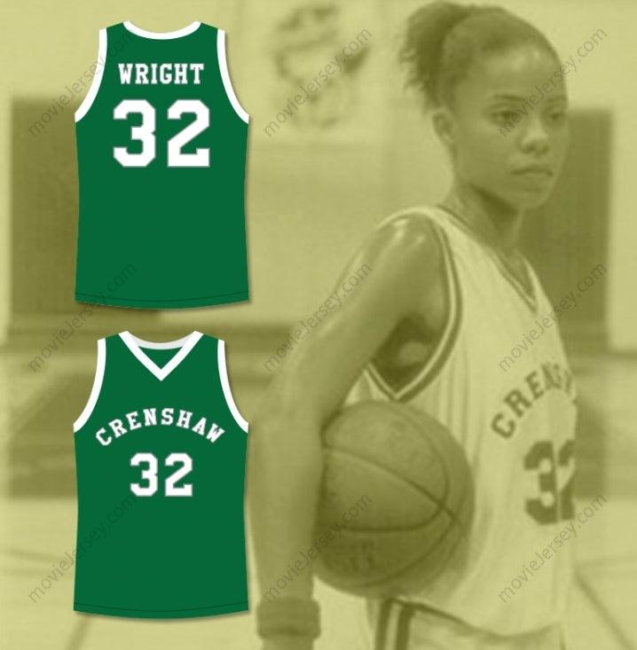 CUSTOM ANY Name Number MONICA WRIGHT 32 CRENSHAW HIGH SCHOOL GREEN BASKETBALL JERSEY LOVE AND BASKETBALL Top Stitched S-6XL