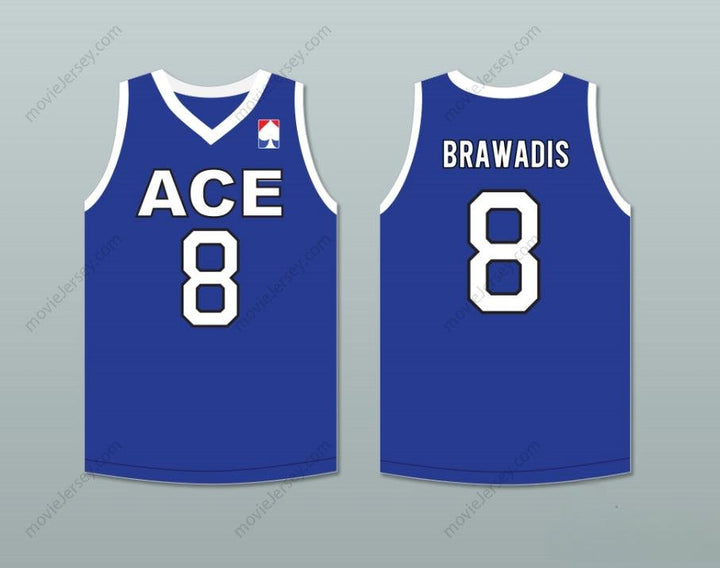 CUSTOM ANY Name Number BRAWADIS 8 ACE FAMILY CHARITY BLUE BASKETBALL JERSEY Top Stitched S-6XL