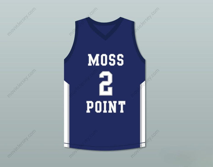 CUSTOM ANY Name Number DEVIN BOOKER 2 MOSS POINT HIGH SCHOOL TIGERS BLUE BASKETBALL JERSEY Top Stitched S-6XL