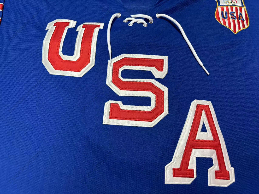 Custom Any Name Number 1960 HERB BROOKS 5 USA HOCKEY JERSEY WITH PATCH Top Stitched S-6XL