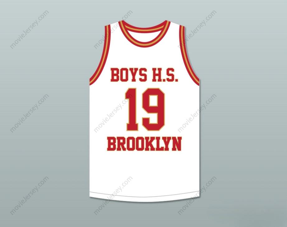 CUSTOM ANY Name Number LENNY WILKENS 19 BOYS HIGH SCHOOL BROOKLYN WHITE BASKETBALL JERSEY Top Stitched S-6XL