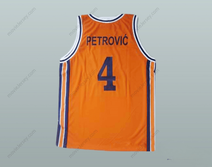 CUSTOM ANY Name Number DRAZEN PETROVIC RETRO EUROPEAN BASKETBALL JERSEY Top Stitched S-6XL