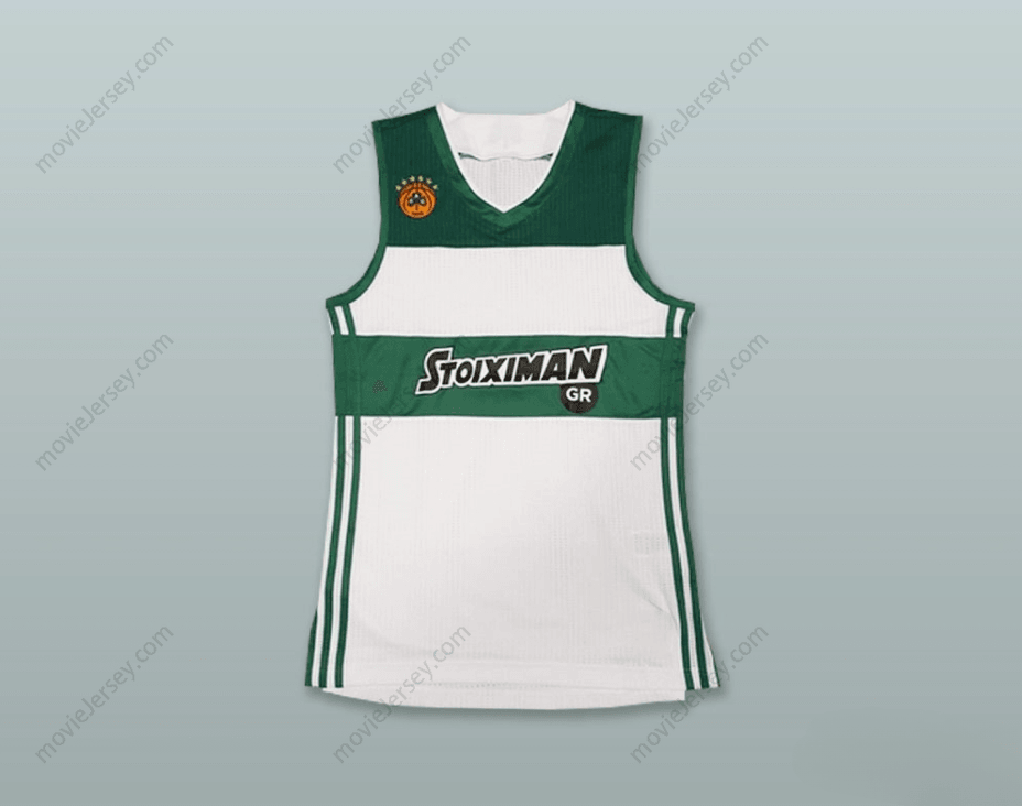 CUSTOM ANY Name Number PANATHINAIKOS BC WHITE BASKETBALL JERSEY Top Stitched S-6XL