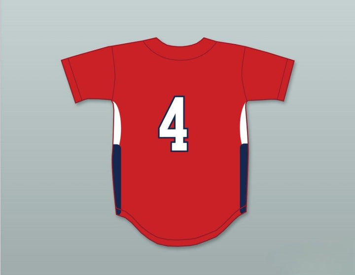 Custom Any Name Number GEORGE SPRINGER 4   OLD FARMS SCHOOL WINGED BEAVERS RED BASEBALL JERSEY 1 Top Stitched S-6XL