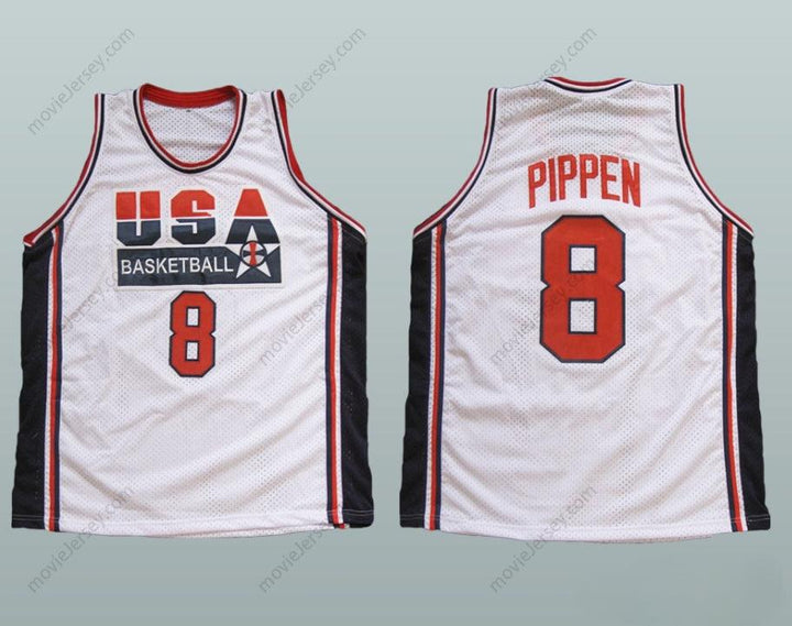 CUSTOM ANY Name Number SCOTTIE PIPPEN 8 USA BASKETBALL JERSEY Top Stitched S-6XL