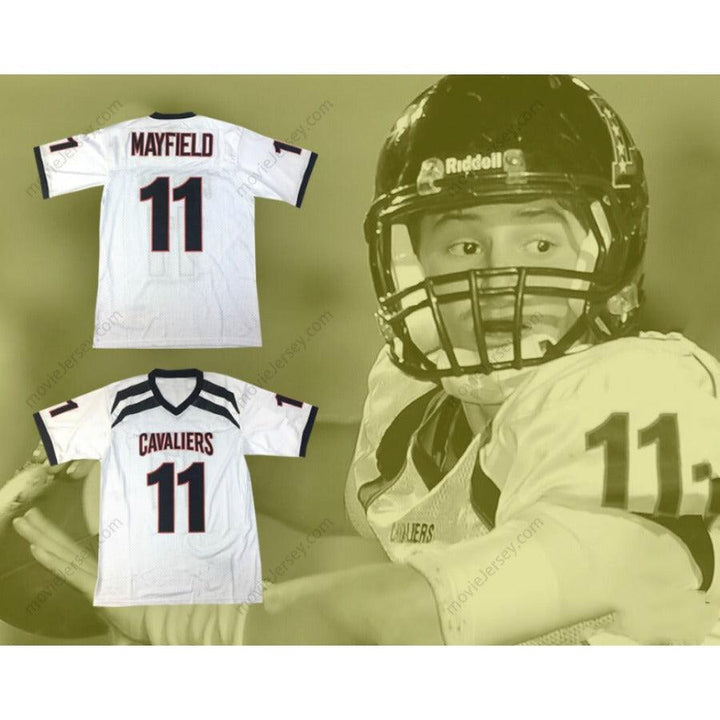 CUSTOM ANY Name Number BAKER MAYFIELD 11 LAKE TRAVIS HIGH SCHOOL WHITE FOOTBALL JERSEY Top Stitched S-6XL
