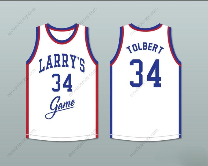 CUSTOM ANY Name Number RAY TOLBERT 34 LARRY'S GAME WHITE BASKETBALL JERSEY 1988 CHARITY EVENT Top Stitched S-6XL