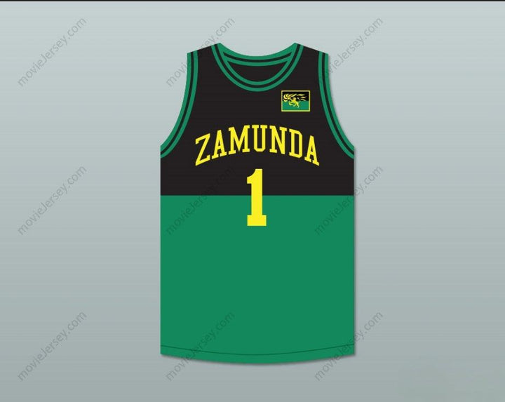 CUSTOM ANY Name Number PRINCE AKEEM JOFFER 1 FICTIONAL AFRICAN COUNTRY BLACK/GREEN BASKETBALL JERSEY WITH FLAG PATCH Top Stitched S-6XL
