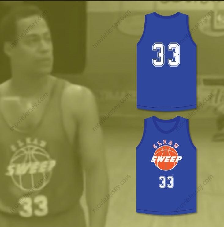 CUSTOM ANY Name Number BARRY WORTH 33 CLEAN SWEEP BLUE BASKETBALL JERSEY SLAM DUNK ERNEST 1 Top Stitched S-6XL