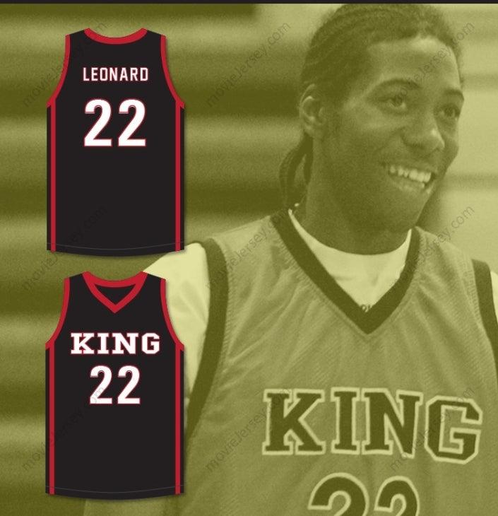 CUSTOM ANY Name Number KAWHI LEONARD 22 MARTIN LUTHER KING HIGH SCHOOL  BLACK BASKETBALL JERSEY 6 Top Stitched S-6XL