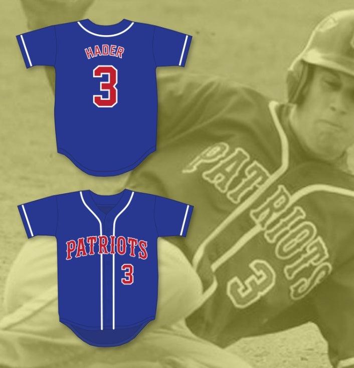 Custom Any Name Number JOSH HADER 3 OLD MILL HIGH SCHOOL PATRIOTS BLUE BASEBALL JERSEY 2 Top Stitched S-6XL