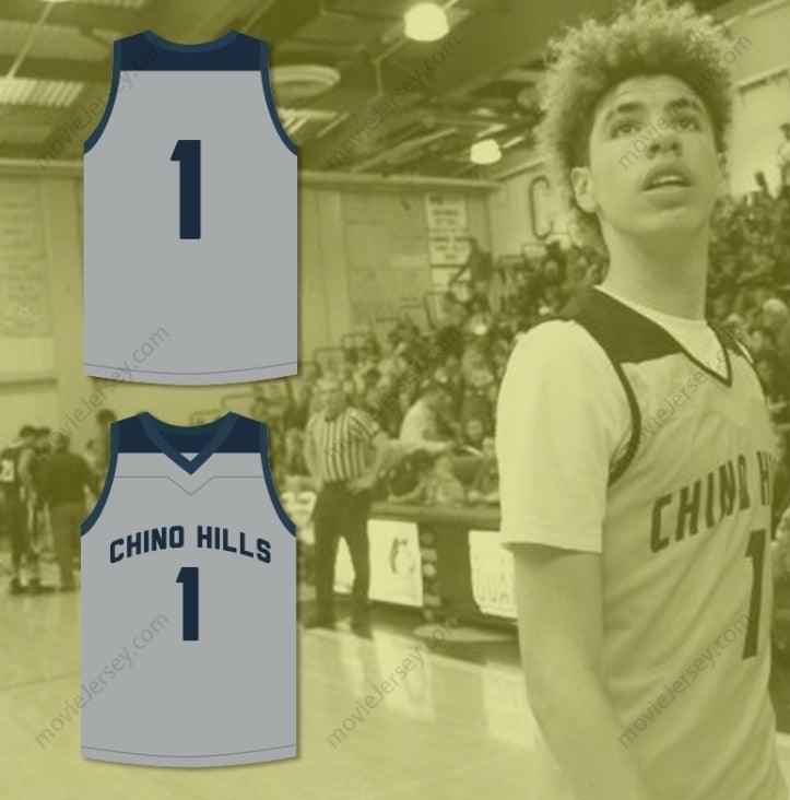 CUSTOM ANY Name Number LAMELO BALL 1   HIGH SCHOOL HUSKIES GRAY BASKETBALL JERSEY Top Stitched S-6XL