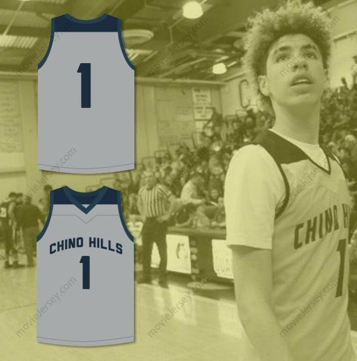 CUSTOM ANY Name Number LAMELO BALL 1   HIGH SCHOOL HUSKIES GRAY BASKETBALL JERSEY Top Stitched S-6XL