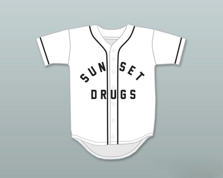 Custom Any Name Number ANDRE DAWSON 10 SUNSET DRUGS LITTLE LEAGUE WHITE BASEBALL JERSEY 1 Top Stitched S-6XL