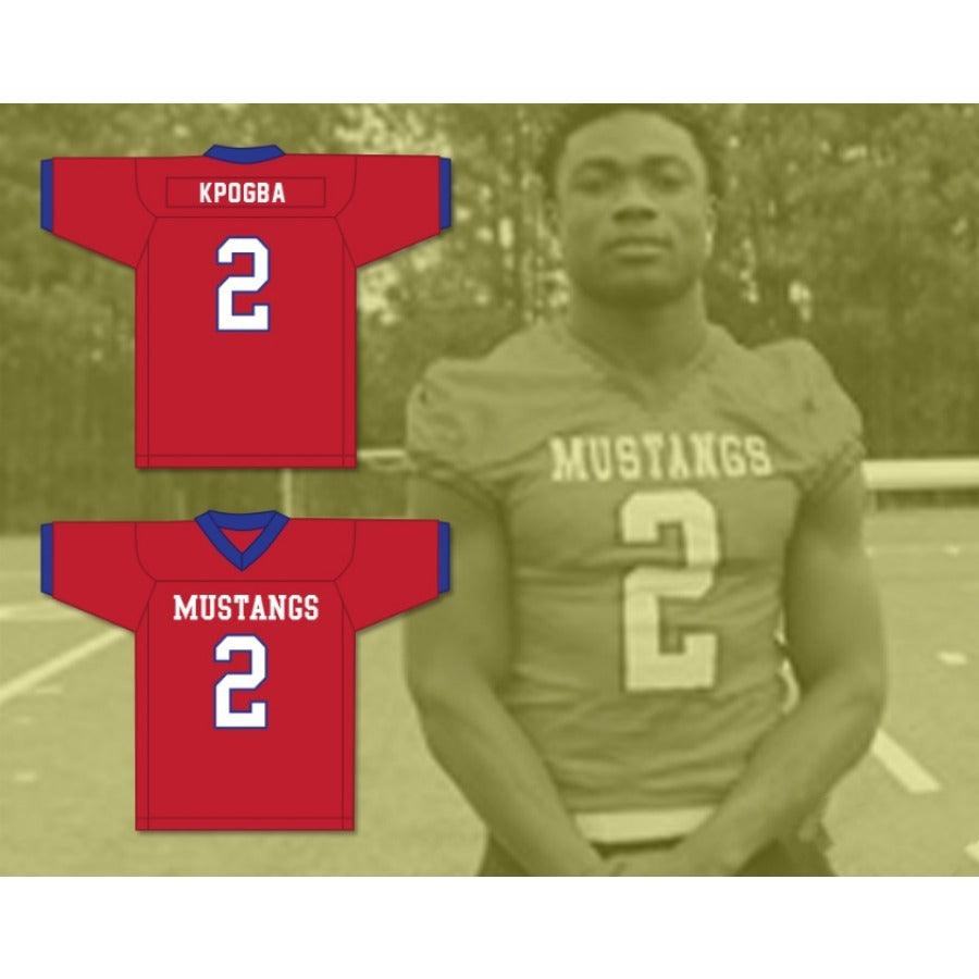CUSTOM ANY Name Number LEE KPOGBA 2 PARKLAND HIGH SCHOOL MUSTANGS Football Jersey Top Stitched S-6XL